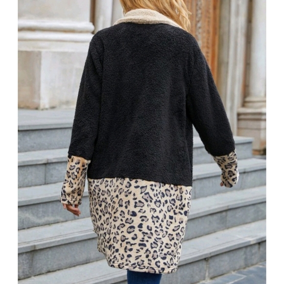 Leopard Colorblock Coat - Picture 3 of 9